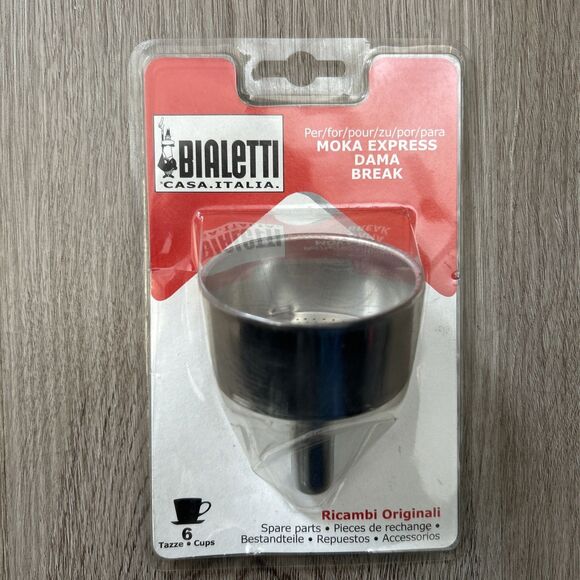 Moka Express 6 Cup Replacement Funnel Coffee Dama Break Ricambi Originali Italy - Picture 1 of 4